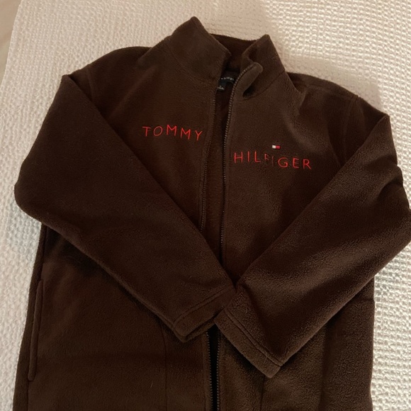BROWN Tommy Hilfiger fleece zip up jacket - Picture 3 of 5